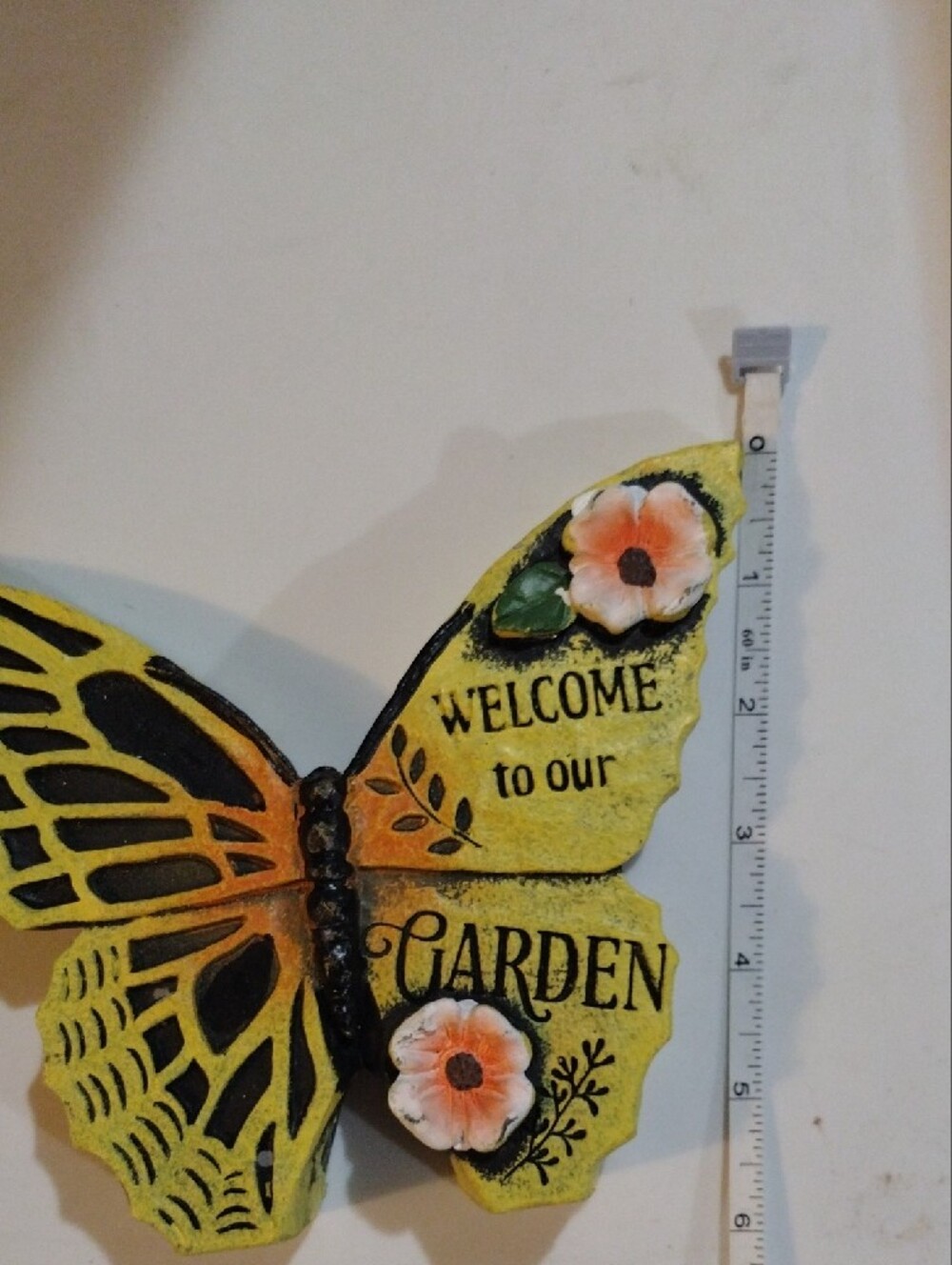 Welcome to Our Garden Yellow Butterfly Garden Decor - Picture 2 of 6